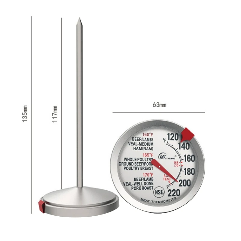Термометр для духовки из нержавеющей стали Датчики температуры для печей для пиццы Плита для барбекю Прямая поставка