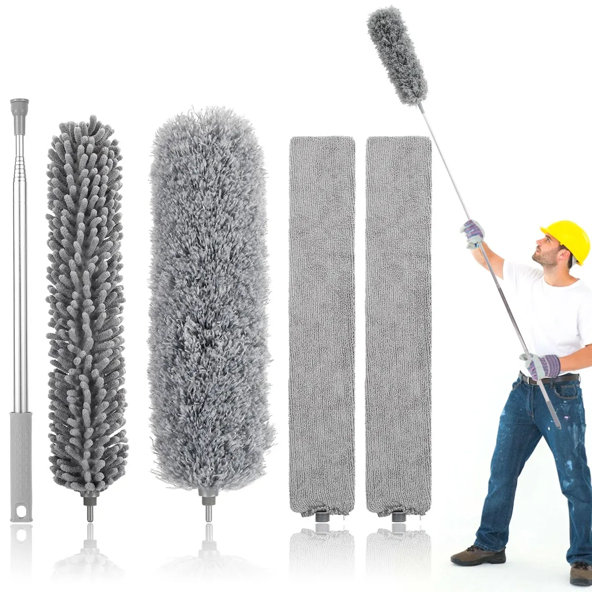 Duster Brush Инструменты для пыли с зазором из микрофибры Выдвижная перьевая щетка для чистки мебели Инструменты для бытовой чистки