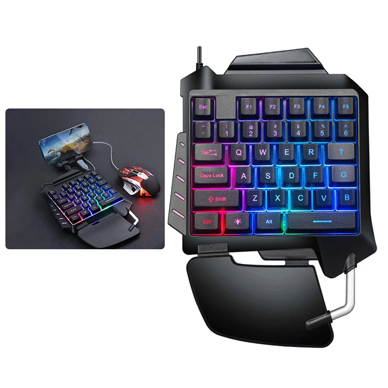 Портативная мини-игровая клавиатура для игры одной рукой с RGB-подсветкой