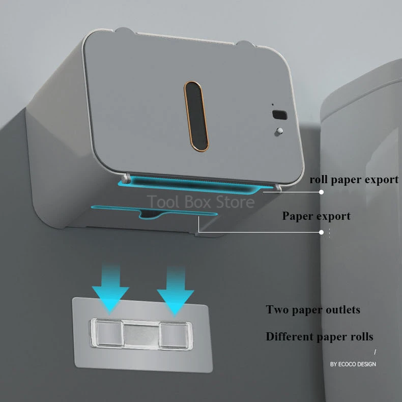 Индукционный держатель для туалетной бумаги Полка Автоматическая стойка для рулонной бумаги Настенный диспенсер для унитаза Органайзер для ванной комнаты Аксессуар