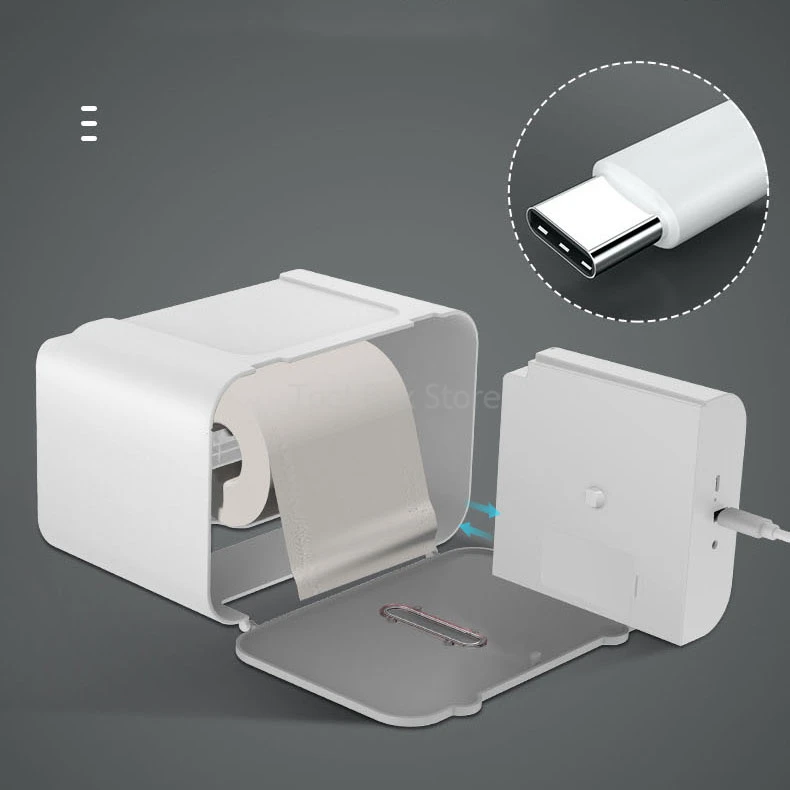 Индукционный держатель для туалетной бумаги Полка Автоматическая стойка для рулонной бумаги Настенный диспенсер для унитаза Органайзер для ванной комнаты Аксессуар