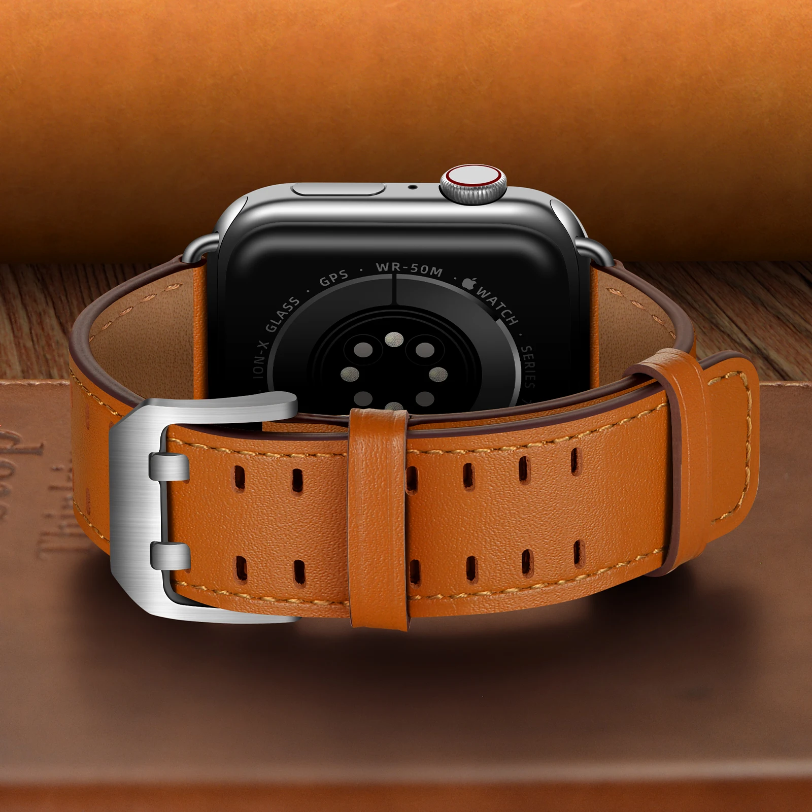 VIOTOO натуральная кожа ремешок для часов Apple Watch 38 мм 41 мм 45 мм 49 мм ультра 44 мм 42 мм 40 мм серебряная пряжка ремешок для часов