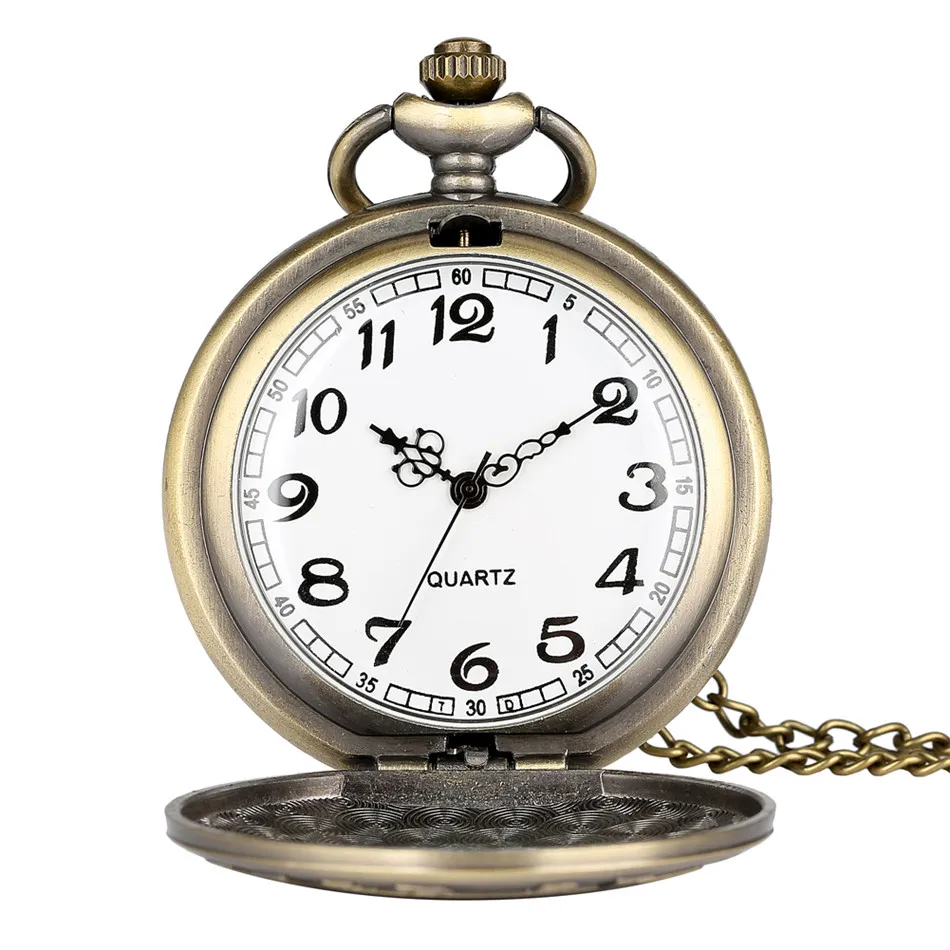 Антикварные бронзовые сельскохозяйственные транспортные средства дизайн кварцевые карманные часы ретро арабские цифры дисплей свитер ожерелье кулон часы