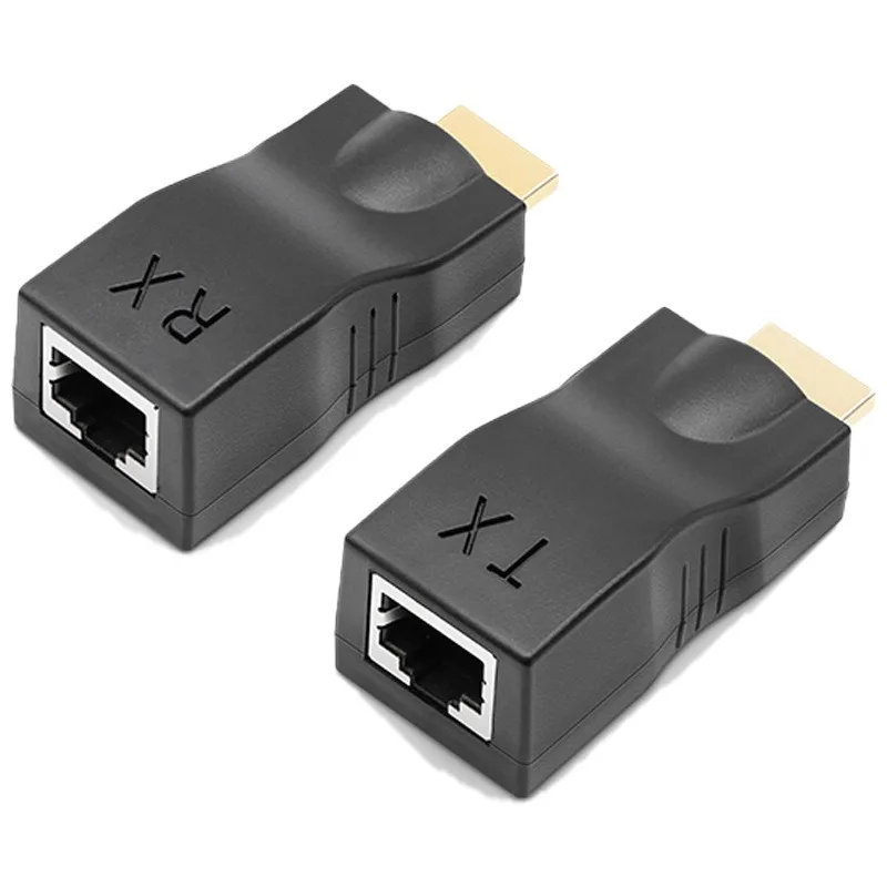 HDMI-совместимый удлинитель 1080P RJ45 Порты LAN Сеть HD 30 м через CAT5e/6 UTP LAN Ethernet кабель для монитора HDTV