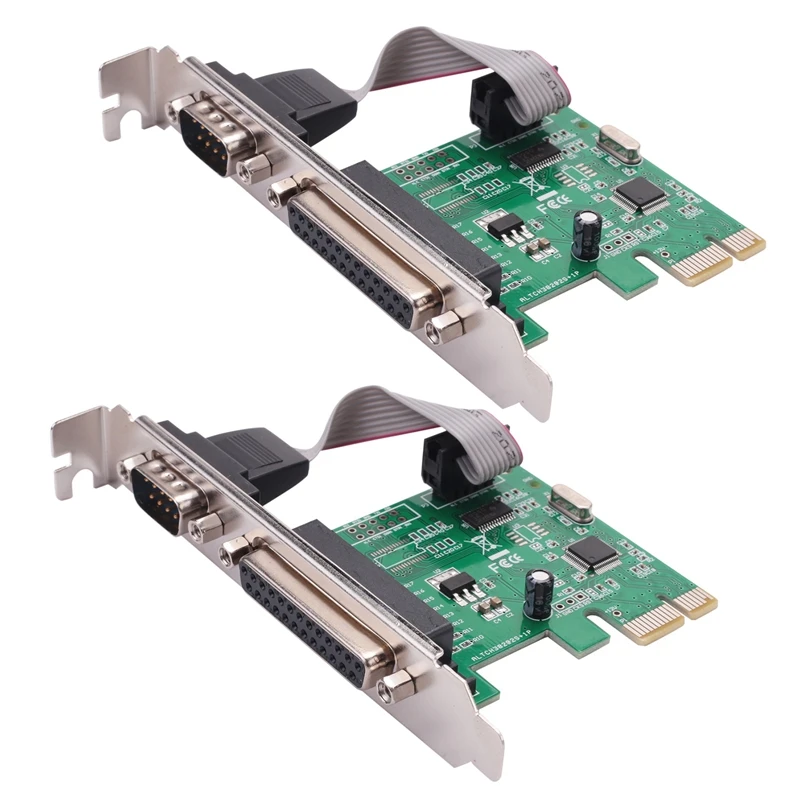 2X RS232 RS-232 Последовательный порт COM & DB25 Параллельный порт принтера LPT в PCI-E PCI Express Адаптер Адаптер Преобразователь