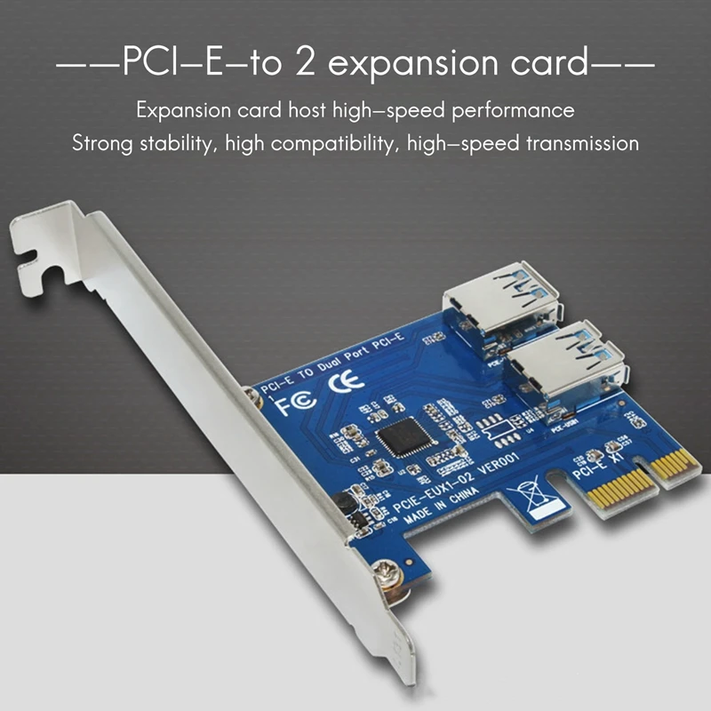 PCI-E От 1 до 2 PCI Express 16X Слот Внешний адаптер Riser Card Карта умножения портов PCIE для машины для майнинга биткойнов
