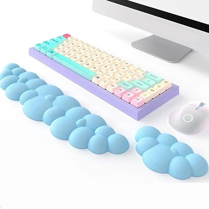 Cloud Клавиатура Подставка для запястий Мягкая кожа из пены с эффектом памяти Подушка для поддержки запястья для легкого набора текста Облегчение боли Эргономичный противоскользящий