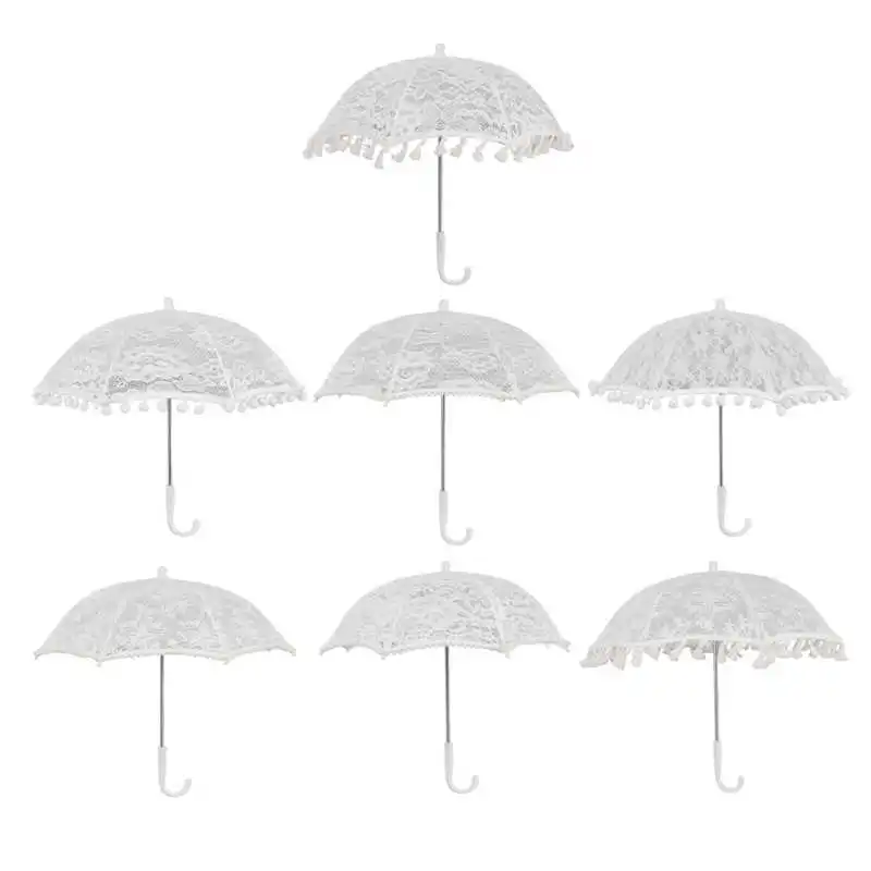 белый кружевной зонтик винтаж свадебный кружевной зонтик детский фотокостюм кружевной зонтик для фотографии реквизит горячий