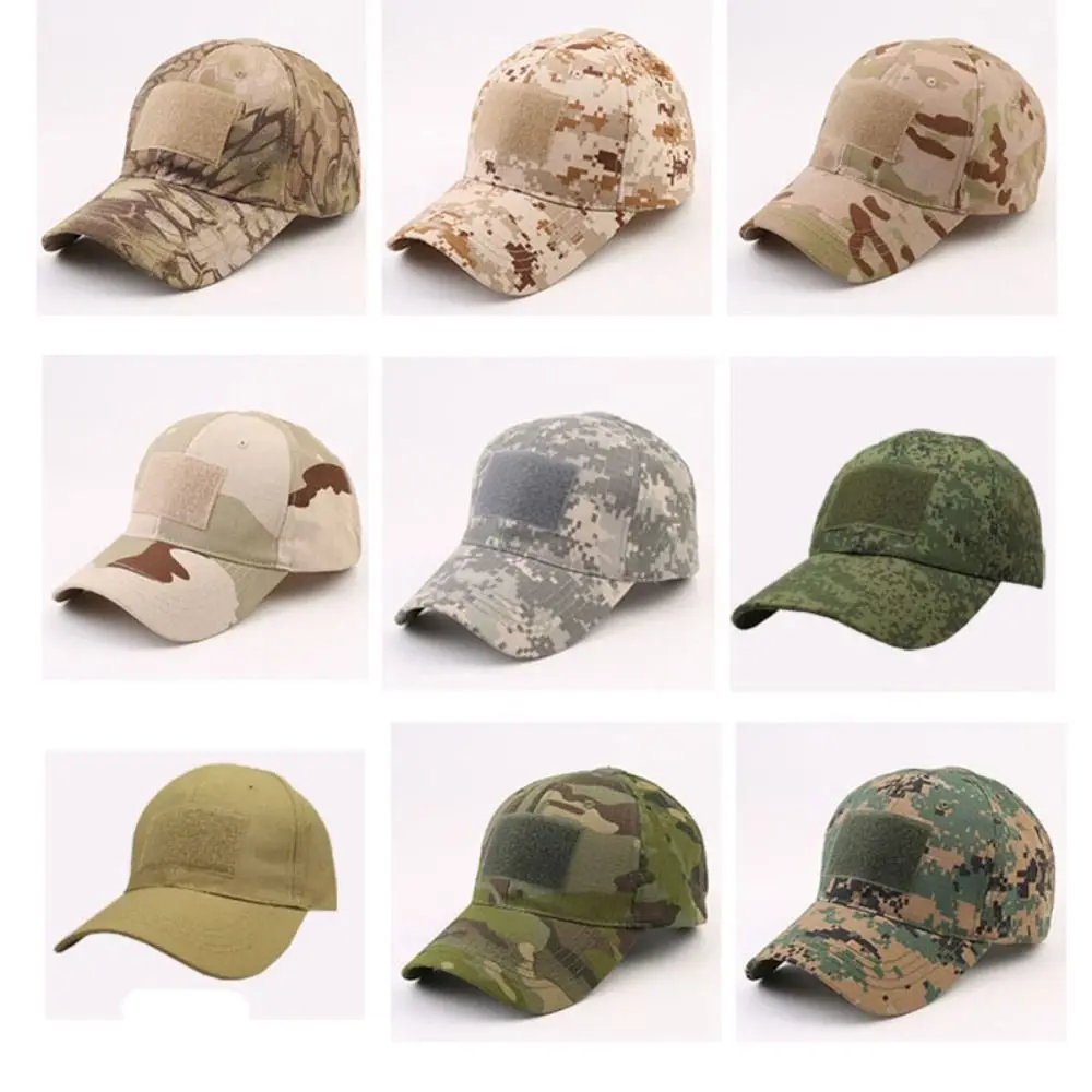 Мужчины Женщины Бейсболка Высокое качество Военный камуфляж 10 цветов Мужская тактическая кепка Повседневные шляпы от солнца На открытом воздухе Спорт Пешие прогулки