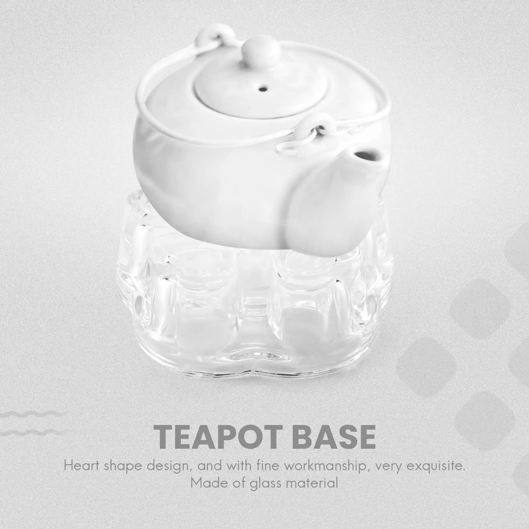 Прозрачный стеклянный термостойкий чайник в форме сердца' Подсвечник с подогревом нагревателя