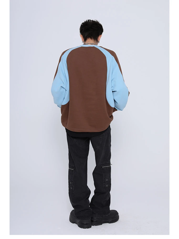 Уличная одежда Винтажная толстовка Y2k Мужские осенние топы оверсайз с длинным рукавом Шикарные лоскутные принты с буквами Harajuku Хиппи Пуловеры