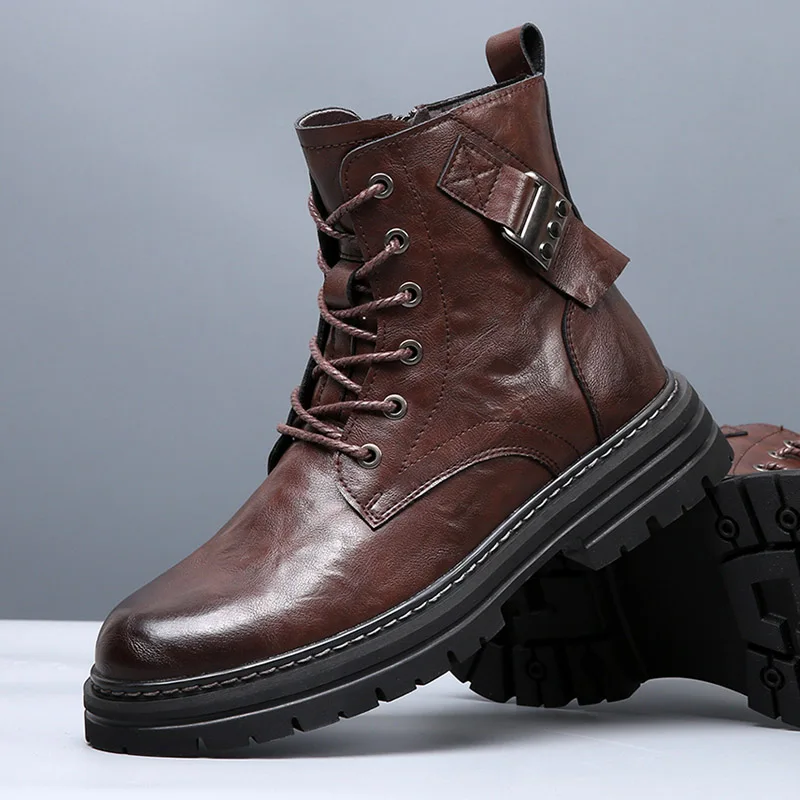 Мужские кожаные водонепроницаемые ботильоны чукка на шнуровке оксфордские классические сапоги повседневная деловая повседневная обувь для мужчин