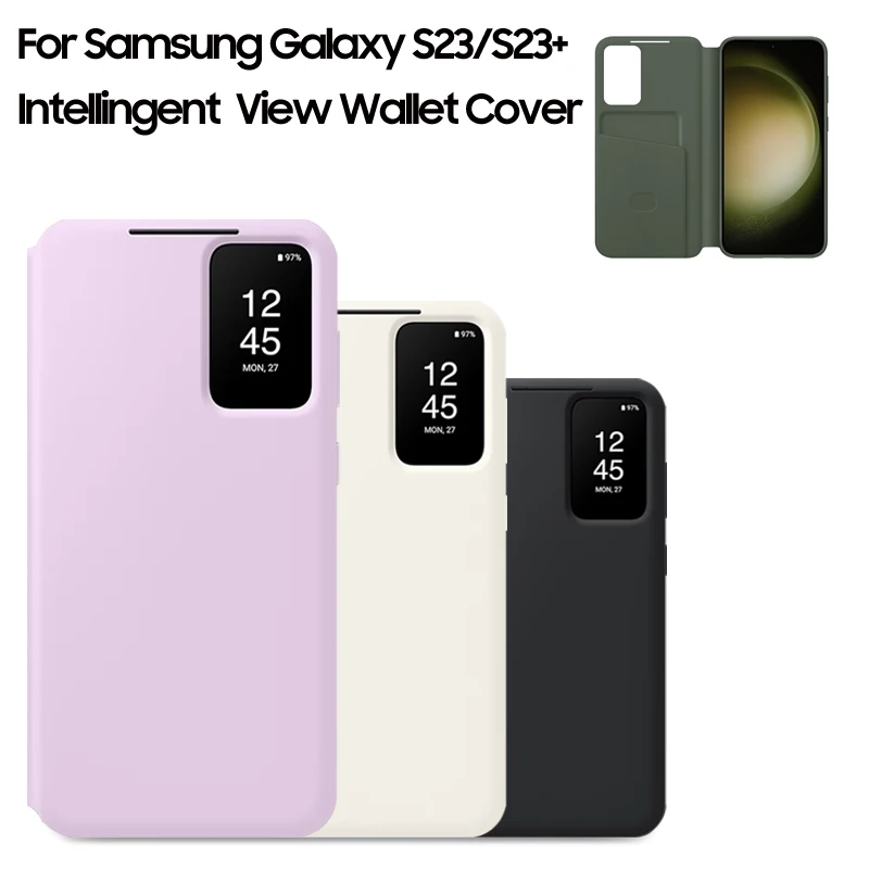 Smart View Wallet Чехол Flip Intelligent Cover Зеркало Чехол для телефона для Samsung Galaxy S23 S23 + 5G View Flip Чехол